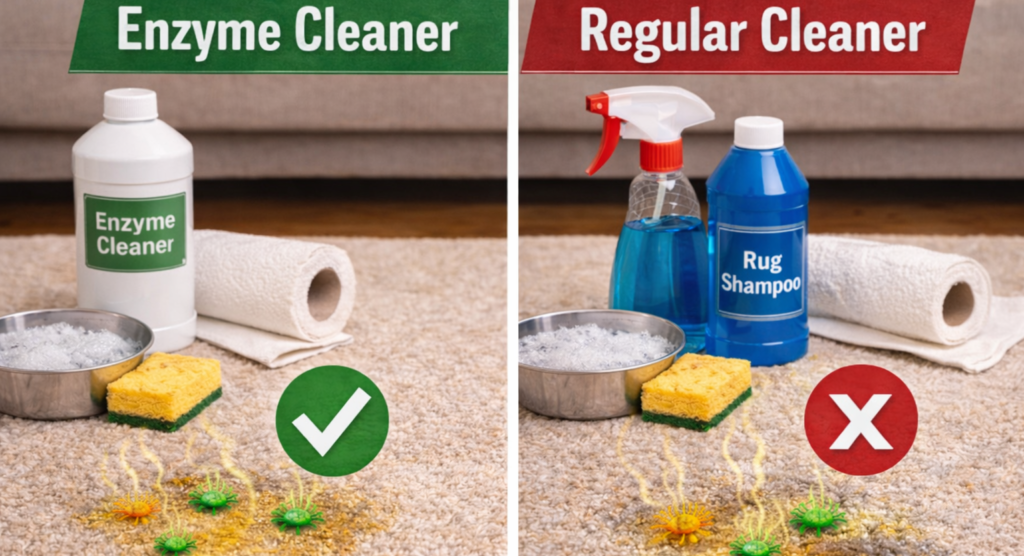 Enzyme Cleaners vs Regular Cleaners for Rugs – What Actually Works